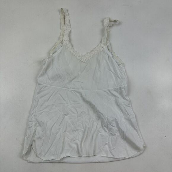 VTG ShadowLine Off White Nylon Camisole Lace Trim With Lace Straps Sz 34 (01) - Picture 6 of 6